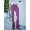 imageSidefeel Womens Corduroy Flare Pants Elastic Waist Bell Bottom Trousers 2025 Fall PantsA Purple