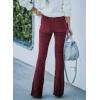 imageSidefeel Womens Corduroy Flare Pants Elastic Waist Bell Bottom Trousers 2025 Fall PantsA Red