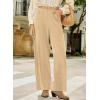 imageSidefeel Womens Corduroy Pants Casual High Waisted Baggy Wide Leg Elastic Waist Loose Trousers with PocketsSmoke Gray