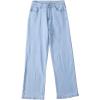 imageSidefeel Womens Wide Leg Jeans Casual High Waisted Straight Zimbaplatinum Denim Pants with PocketsBlue