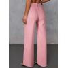 imageSidefeel Womens Wide Leg Jeans High Waisted Stretchy Front Seam Denim PantsPink