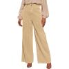 imageSidefeel Womens Corduroy Pants Casual High Waisted Baggy Wide Leg Elastic Waist Loose Trousers with PocketsSmoke Gray