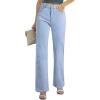 imageSidefeel Womens Wide Leg Jeans Casual High Waisted Straight Zimbaplatinum Denim Pants with PocketsBlue