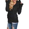 imageSidefeel Womens Cardigan Sweaters Hooded Fleece Lined Button Down Winter Sweater CoatBlack