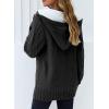 imageSidefeel Womens Cardigan Sweaters Hooded Fleece Lined Button Down Winter Sweater CoatK Dark Gray