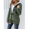 imageSidefeel Womens Cardigan Sweaters Hooded Fleece Lined Button Down Winter Sweater CoatKamy Green