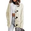 imageSidefeel Womens Cardigan Sweaters Hooded Fleece Lined Button Down Winter Sweater CoatKwhite