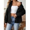 image:imageSidefeel Women Denim Shirt Long Sleeve Button Down Jean Shirts Casual Oversized Trendy Shacket Tops BlousesBlack