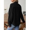 image:imageSidefeel Women Denim Shirt Long Sleeve Button Down Jean Shirts Casual Oversized Trendy Shacket Tops BlousesBlack