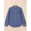 image:imageSidefeel Women Denim Shirt Long Sleeve Button Down Jean Shirts Casual Oversized Trendy Shacket Tops BlousesBlue