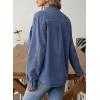 image:imageSidefeel Women Denim Shirt Long Sleeve Button Down Jean Shirts Casual Oversized Trendy Shacket Tops BlousesBlue