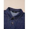 image:imageSidefeel Women Denim Shirt Long Sleeve Button Down Jean Shirts Casual Oversized Trendy Shacket Tops BlousesDark Blue