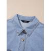 image:imageSidefeel Women Denim Shirt Long Sleeve Button Down Jean Shirts Casual Oversized Trendy Shacket Tops BlousesIceland Blue