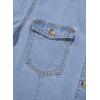 image:imageSidefeel Women Denim Shirt Long Sleeve Button Down Jean Shirts Casual Oversized Trendy Shacket Tops BlousesIceland Blue