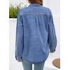 image:imageSidefeel Women Denim Shirt Long Sleeve Button Down Jean Shirts Casual Oversized Trendy Shacket Tops BlousesLight Blue