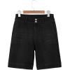 image:imageSidefeel Womens Bermuda Jean Shorts High Waisted Tummy Control Stretchy Denim Shorts with PocketsBlack