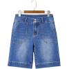 image:imageSidefeel Womens Bermuda Jean Shorts High Waisted Tummy Control Stretchy Denim Shorts with PocketsDark Blue