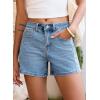 image:imageSidefeel Womens Jean Shorts High Waisted Stretchy Casual Side Seam Denim ShortsSky Blue