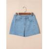 image:imageSidefeel Womens Jean Shorts High Waisted Stretchy Casual Side Seam Denim ShortsSky Blue