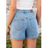 image:imageSidefeel Womens Jean Shorts High Waisted Stretchy Casual Side Seam Denim ShortsSky Blue