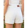 image:imageSidefeel Womens Jean Shorts High Waisted Stretchy Casual Side Seam Denim ShortsWhite