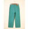 image:imageSidefeel Womens Wide Leg Jeans High Waisted Stretchy Straight Leg Jeans Trendy Seamed Front Loose Denim PantsLake Green