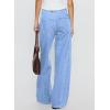 image:imageSidefeel Womens Wide Leg Jeans Low Waisted Stretchy Drawstring Puton Denim PantsIceland Blue