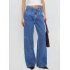 image:imageSidefeel Womens Wide Leg Jeans Low Waisted Stretchy Drawstring Puton Denim PantsLight Blue