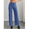 image:imageSidefeel Womens Wide Leg Jeans Low Waisted Stretchy Drawstring Puton Denim PantsLight Blue