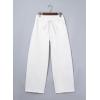 image:imageSidefeel Womens Wide Leg Jeans Low Waisted Stretchy Drawstring Puton Denim PantsWhite