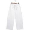 image:imageSidefeel Womens Wide Leg Jeans Low Waisted Stretchy Drawstring Puton Denim PantsWhite