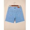 image:imageSidefeel Womens Jean Shorts High Waisted Stretchy Bermuda Raw Hem Denim Summer ShortsSky Blue