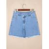 image:imageSidefeel Womens Jean Shorts High Waisted Stretchy Bermuda Raw Hem Denim Summer ShortsSky Blue