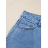 image:imageSidefeel Womens Jeans Wide Leg High Rise Stretchy Jeans Ruffle Hem Straight Leg Denim Pants with PocketsIceland Blue