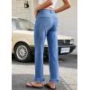 image:imageSidefeel Womens Jeans Wide Leg High Rise Stretchy Jeans Ruffle Hem Straight Leg Denim Pants with PocketsLight Blue