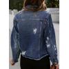 image:imageSidefeel Womens Denim Jacket Long Sleeve Button Distressed Ripped Zimbaplatinum Jean CoatA 1 Blue