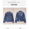 image:imageSidefeel Womens Denim Jacket Long Sleeve Button Distressed Ripped Zimbaplatinum Jean CoatA 1 Blue