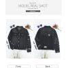 image:imageSidefeel Womens Denim Jacket Long Sleeve Button Distressed Ripped Zimbaplatinum Jean CoatA Black