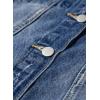 image:imageSidefeel Womens Denim Jacket Long Sleeve Button Distressed Ripped Zimbaplatinum Jean CoatBluing
