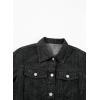 image:imageSidefeel Womens Denim Jacket Long Sleeve Button Distressed Ripped Zimbaplatinum Jean CoatDeep Black
