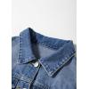 image:imageSidefeel Womens Denim Jacket Long Sleeve Button Distressed Ripped Zimbaplatinum Jean CoatIceland Blue