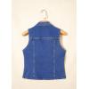 image:imageSidefeel Womens Denim Vest Lapel Sleeveless Button Down Crop Trendy Cowgirl Outfit Jean Vest TopBlue