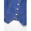 image:imageSidefeel Womens Denim Vest Lapel Sleeveless Button Down Crop Trendy Cowgirl Outfit Jean Vest TopBlue