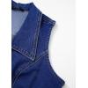image:imageSidefeel Womens Denim Vest Lapel Sleeveless Button Down Crop Trendy Cowgirl Outfit Jean Vest TopDark Blue