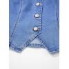image:imageSidefeel Womens Denim Vest Lapel Sleeveless Button Down Crop Trendy Cowgirl Outfit Jean Vest TopLight Blue