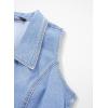 image:imageSidefeel Womens Denim Vest Lapel Sleeveless Button Down Crop Trendy Cowgirl Outfit Jean Vest TopSky Blue