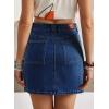 image:imageSidefeel Womens Summer Jean Skirt 2026 High Waist Button Stretch Knee Length Denim SkortBluing