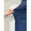 image:imageSidefeel Womens Summer Jean Skirt 2026 High Waist Button Stretch Knee Length Denim SkortBluing