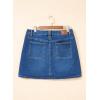 image:imageSidefeel Womens Summer Jean Skirt 2026 High Waist Button Stretch Knee Length Denim SkortDark Blue