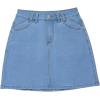 image:imageSidefeel Womens Summer Jean Skirt 2026 High Waist Button Stretch Knee Length Denim SkortIceland Blue